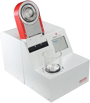 Safematic CCU-010 coater family: The CCU-010 LV fine vacuum compact coating unit. Side open.