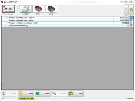 PC Software Coating LAB. Used to visualise your coating process.