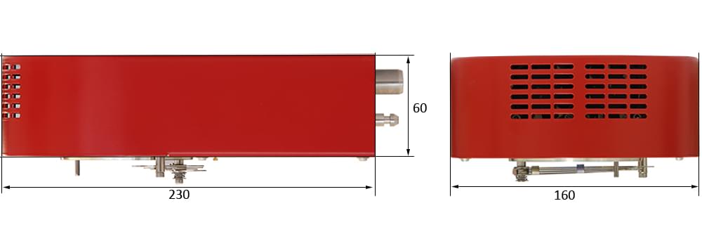 Safematic CCU-010 coater family: Sputter Head SP-010. Dimensions.