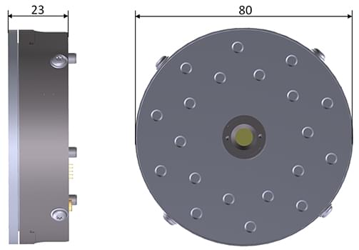 Safematic CCU-010 coater family: Rotary stage / rotary table RS-010. Dimensions.