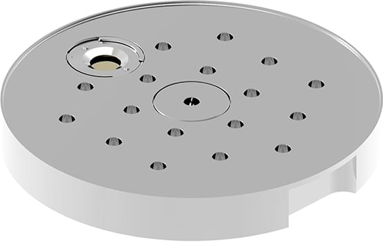 Safematic CCU-010 coater family: Standard stage a specimen stage for microscopy slides. Sensor outside.